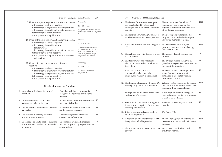 Dr.jang's SAT 800 Chemistry