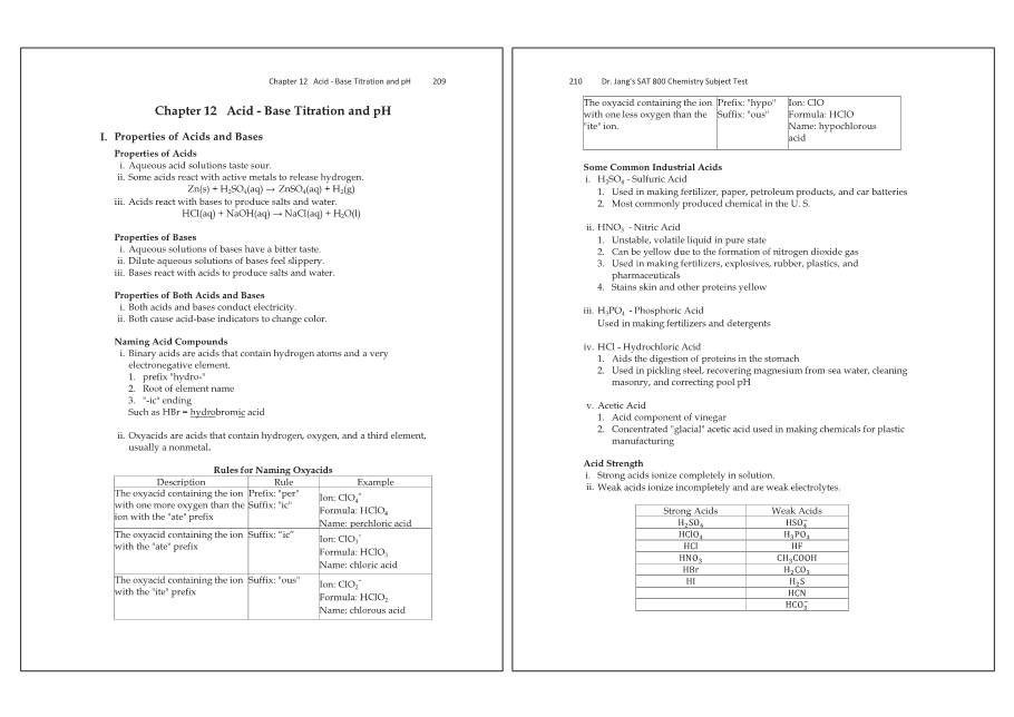 Dr.jang's SAT 800 Chemistry