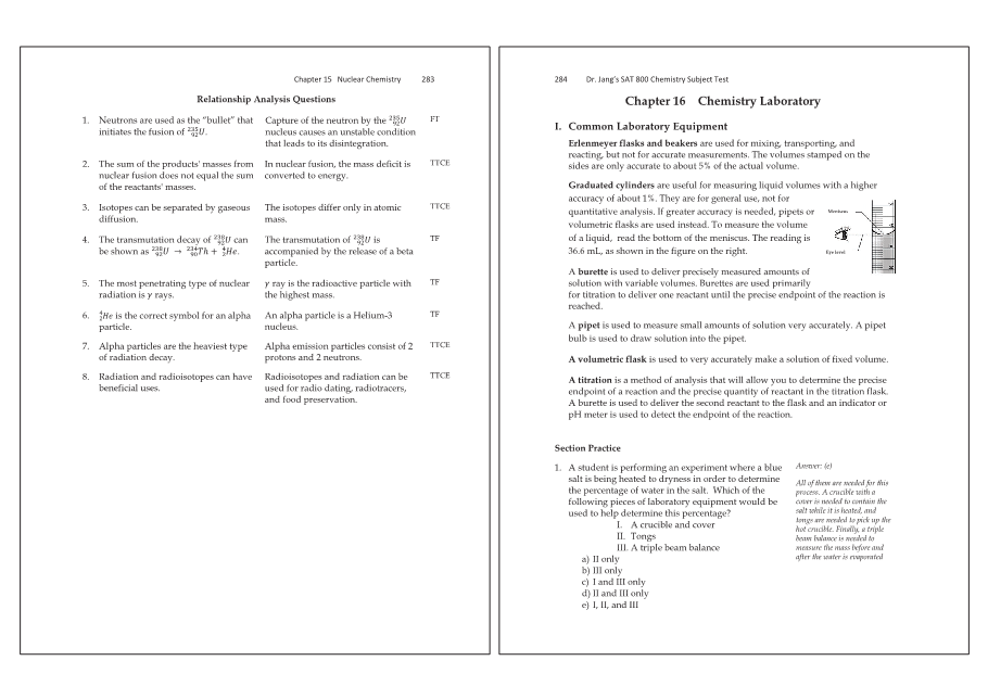 Dr.jang's SAT 800 Chemistry