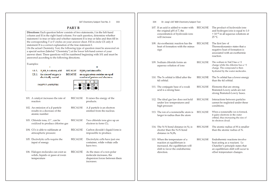 Dr.jang's SAT 800 Chemistry