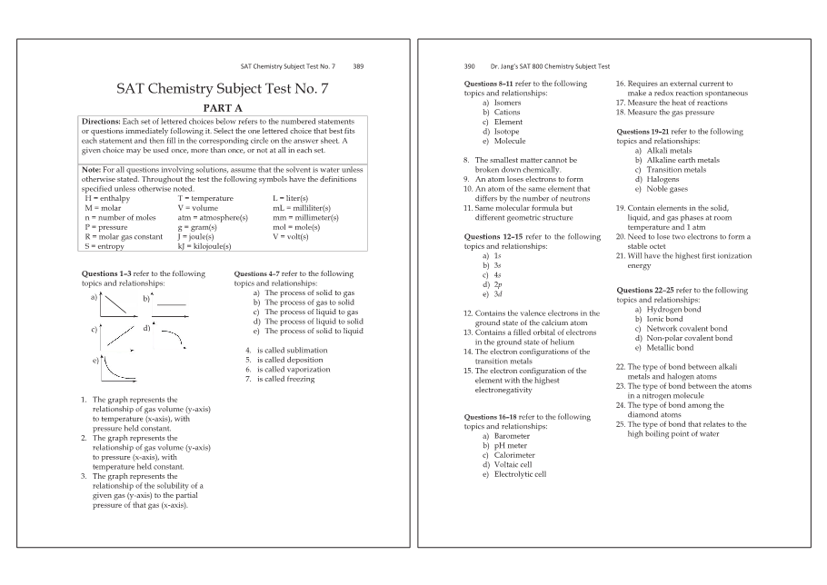 Dr.jang's SAT 800 Chemistry