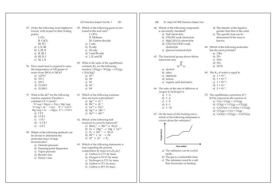 Dr.jang's SAT 800 Chemistry