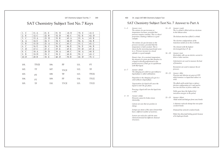 Dr.jang's SAT 800 Chemistry