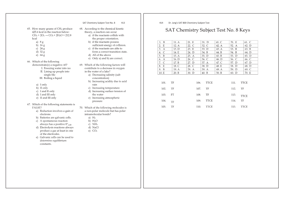 Dr.jang's SAT 800 Chemistry