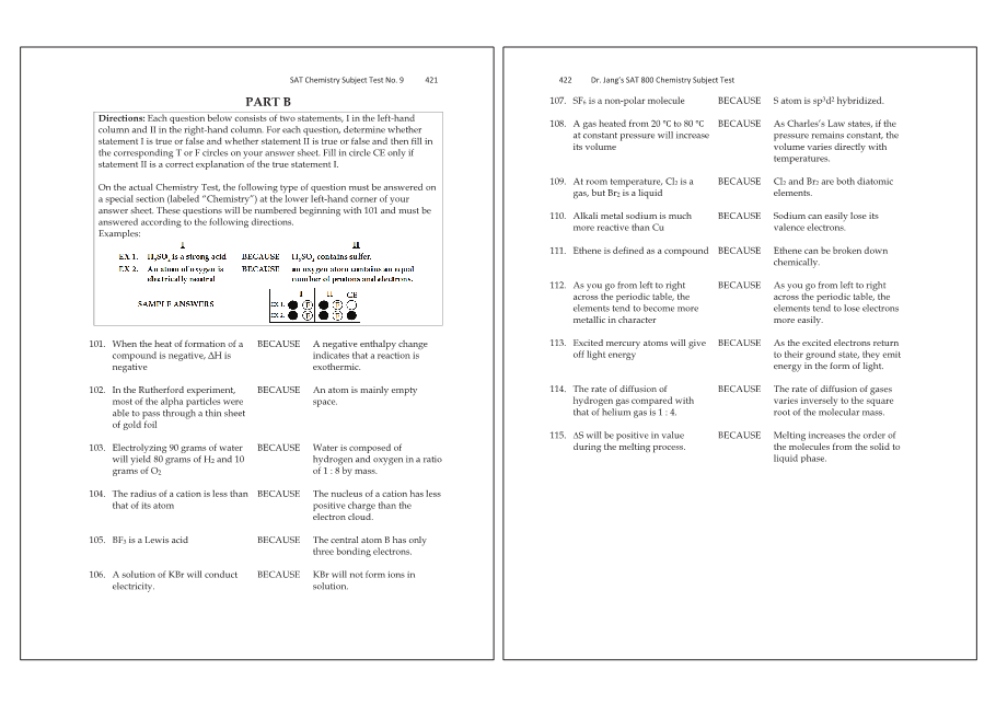 Dr.jang's SAT 800 Chemistry