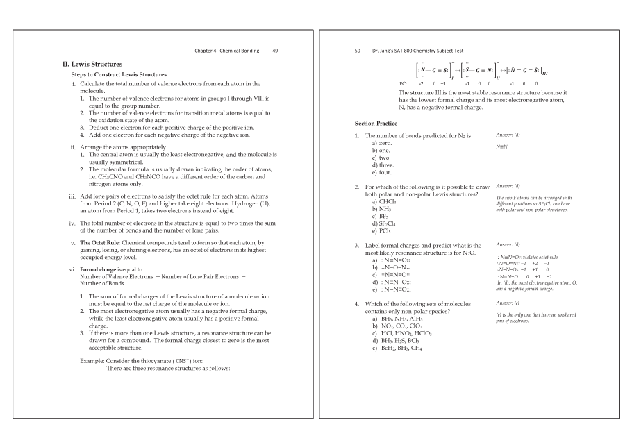 Dr.jang's SAT 800 Chemistry