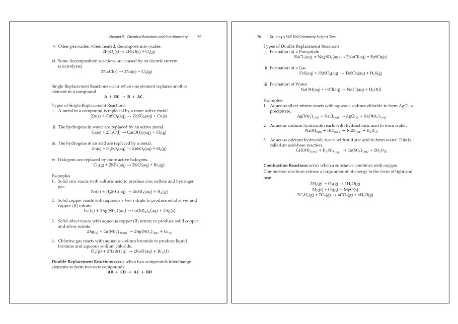 Dr.jang's SAT 800 Chemistry