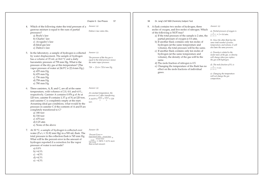 Dr.jang's SAT 800 Chemistry