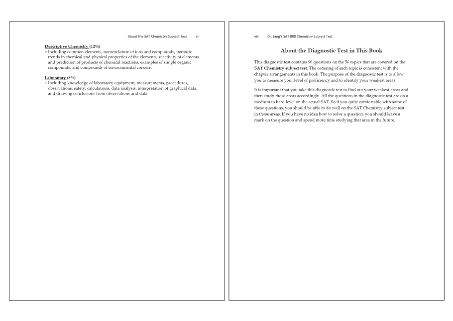 Dr.jang's SAT 800 Chemistry