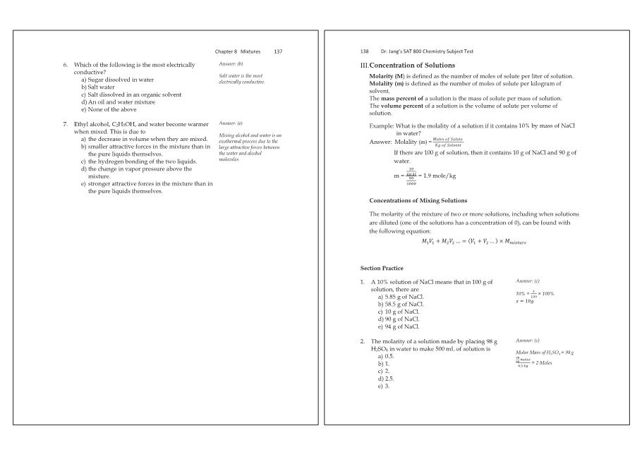 Dr.jang's SAT 800 Chemistry