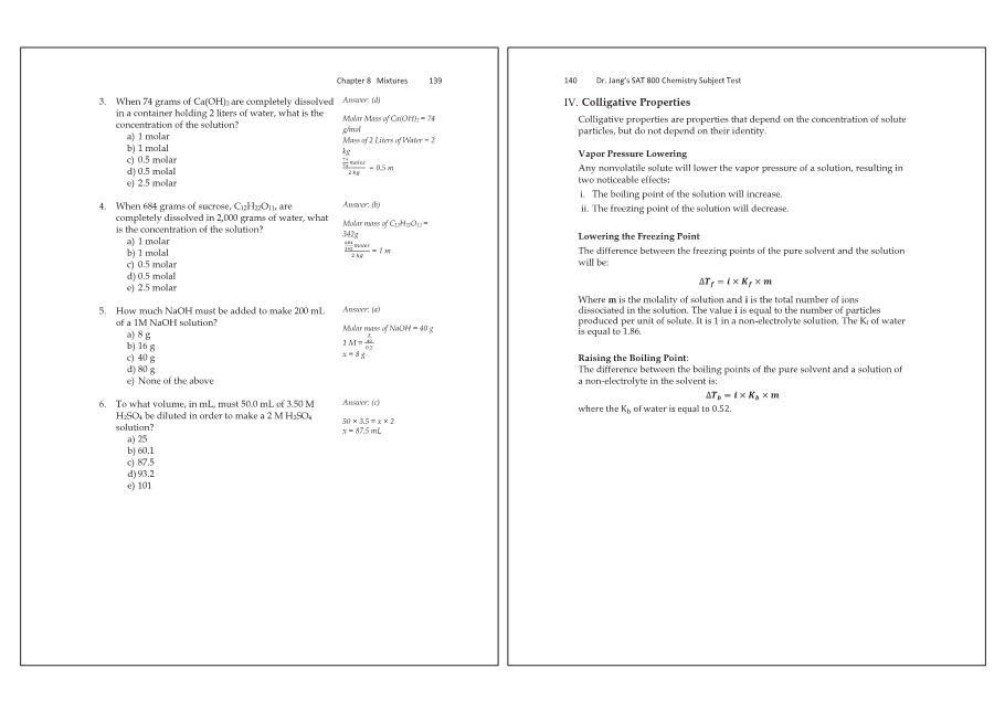 Dr.jang's SAT 800 Chemistry