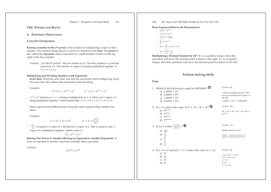 Dr.jang's SAT 800 Math
