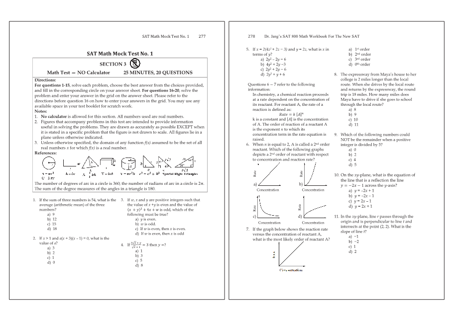 Dr.jang's SAT 800 Math