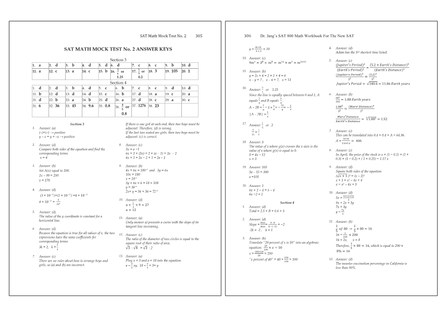 Dr.jang's SAT 800 Math