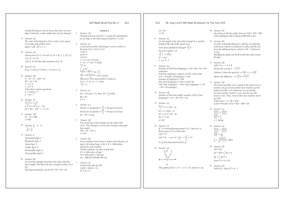 Dr.jang's SAT 800 Math