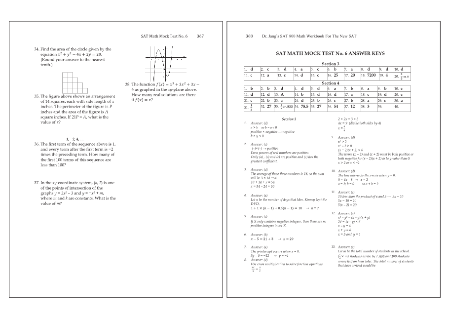 Dr.jang's SAT 800 Math