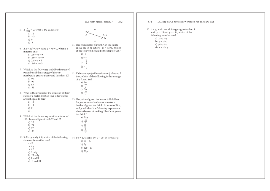 Dr.jang's SAT 800 Math