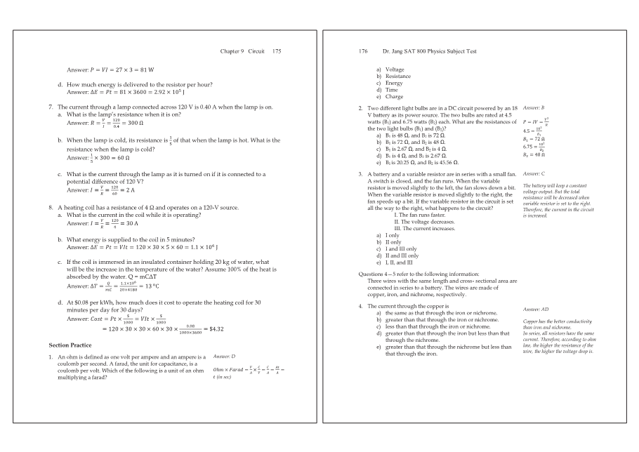 Dr.jang's SAT 800 Physics