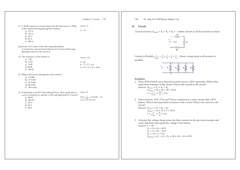 Dr.jang's SAT 800 Physics