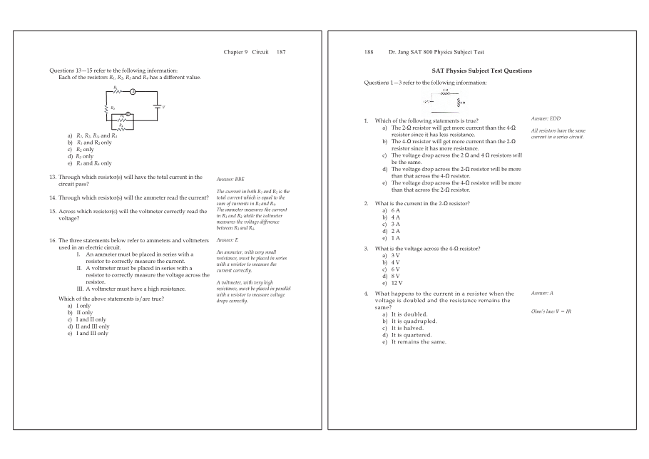 Dr.jang's SAT 800 Physics