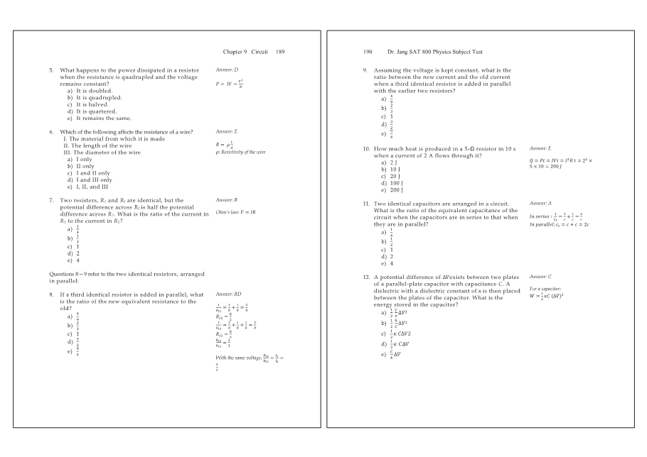 Dr.jang's SAT 800 Physics