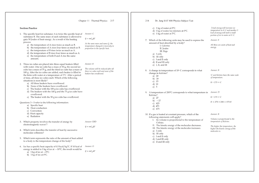 Dr.jang's SAT 800 Physics