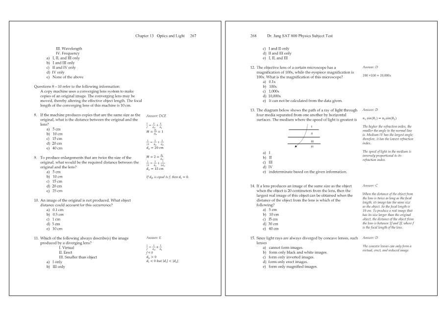 Dr.jang's SAT 800 Physics