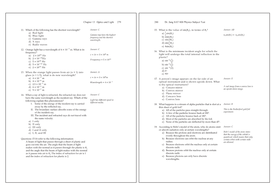 Dr.jang's SAT 800 Physics
