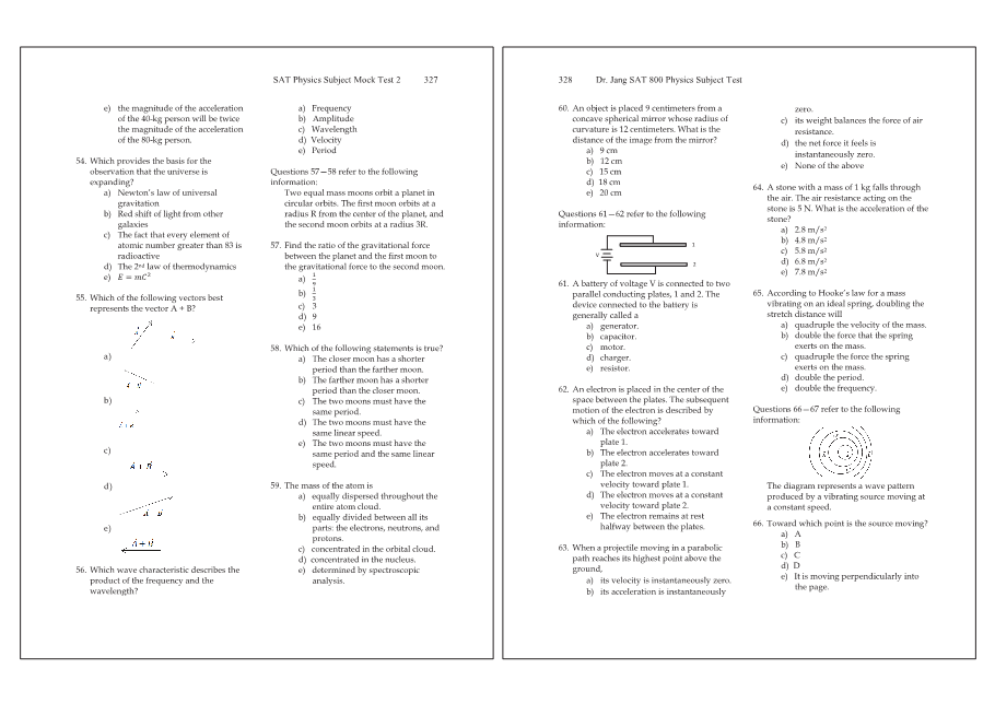 Dr.jang's SAT 800 Physics