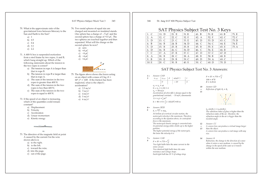 Dr.jang's SAT 800 Physics