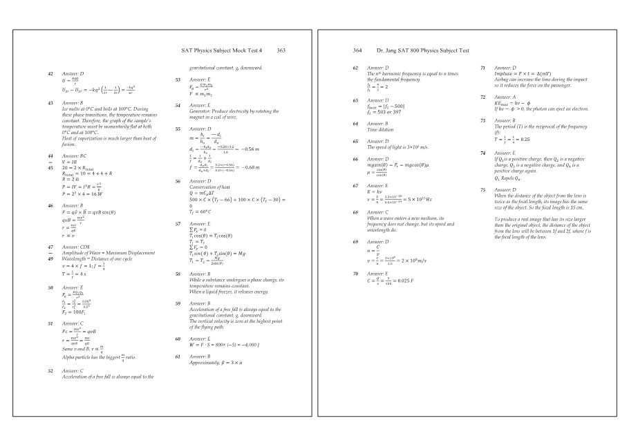 Dr.jang's SAT 800 Physics