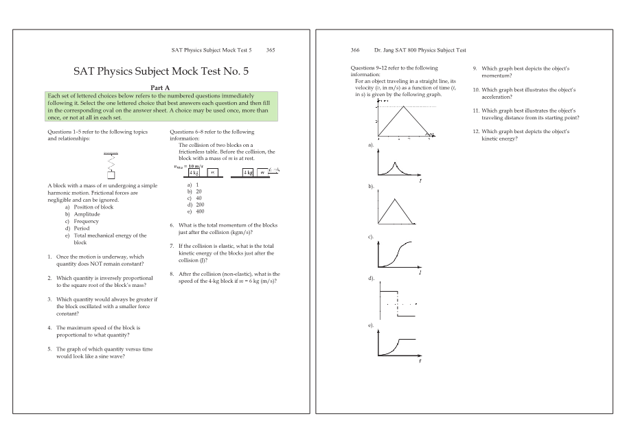 Dr.jang's SAT 800 Physics