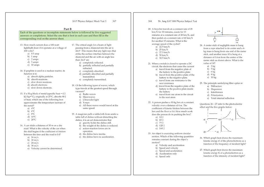 Dr.jang's SAT 800 Physics