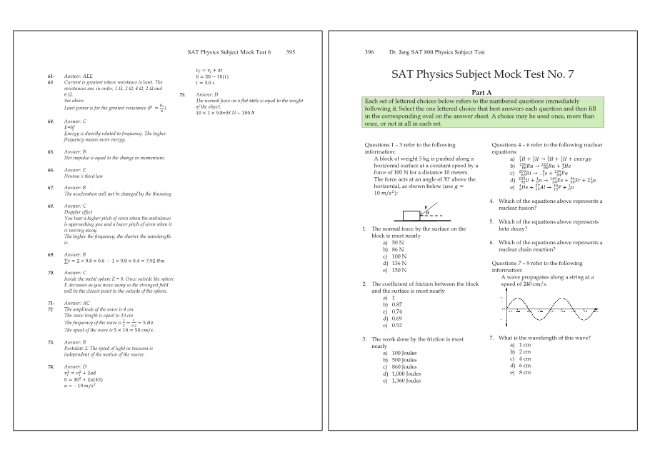 Dr.jang's SAT 800 Physics