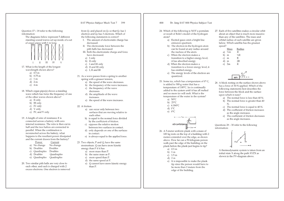 Dr.jang's SAT 800 Physics