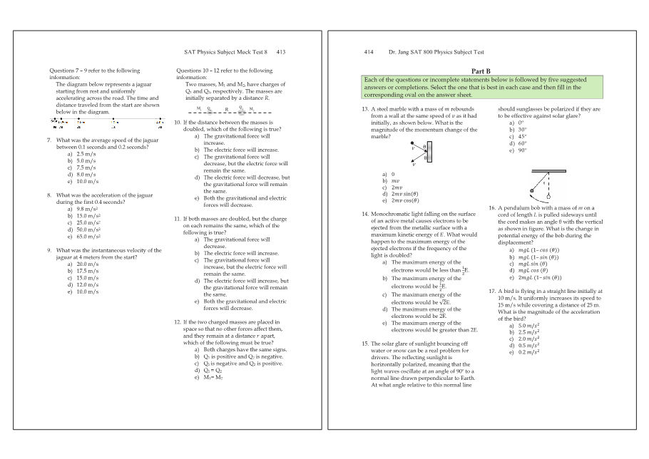 Dr.jang's SAT 800 Physics