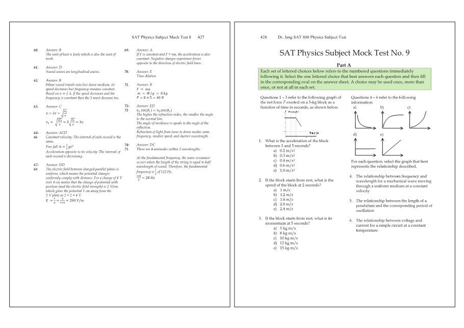 Dr.jang's SAT 800 Physics