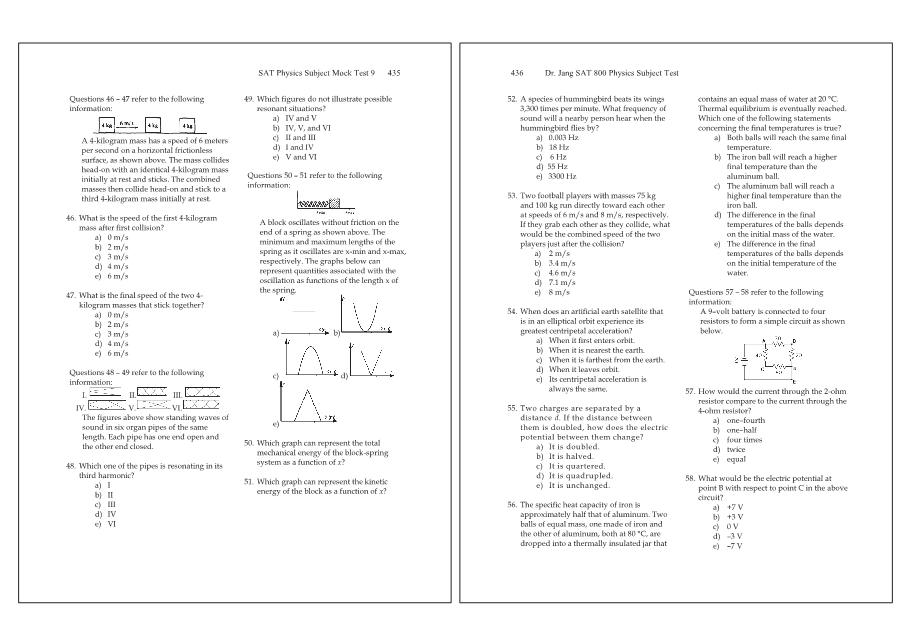 Dr.jang's SAT 800 Physics