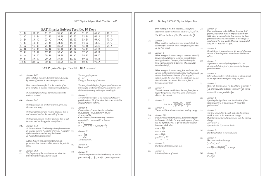 Dr.jang's SAT 800 Physics