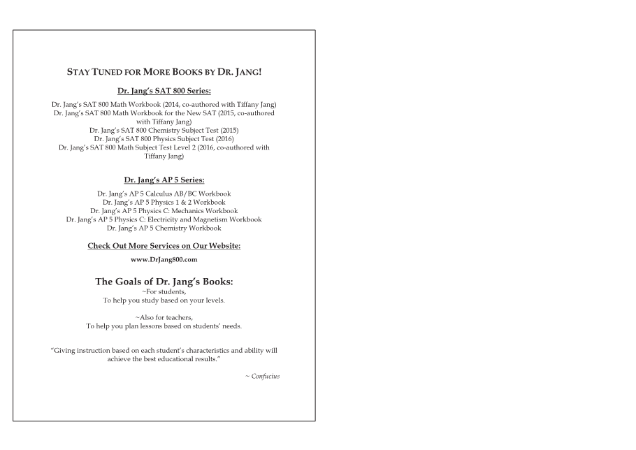 Dr.jang's SAT 800 Physics