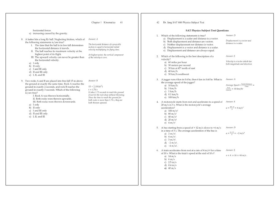 Dr.jang's SAT 800 Physics