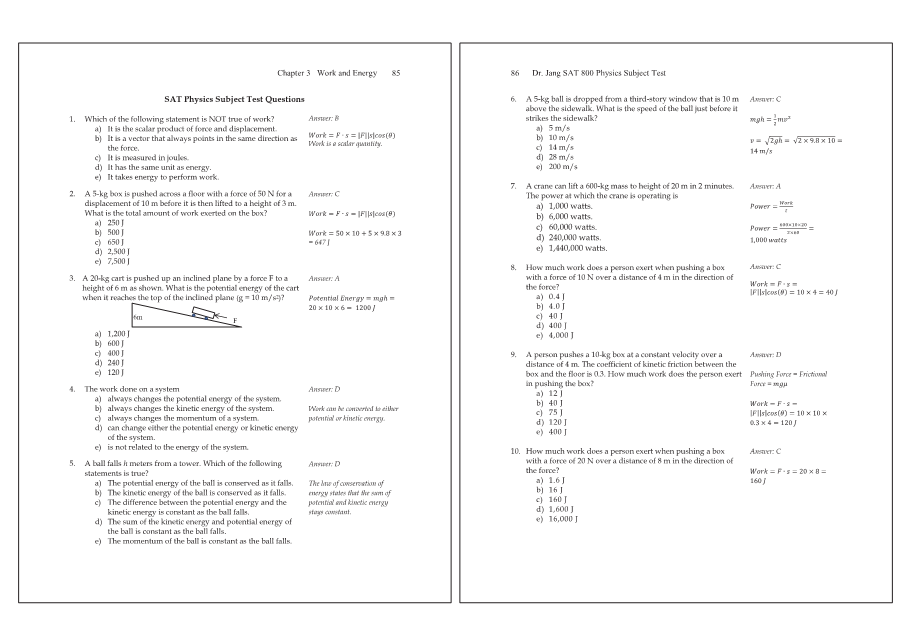 Dr.jang's SAT 800 Physics